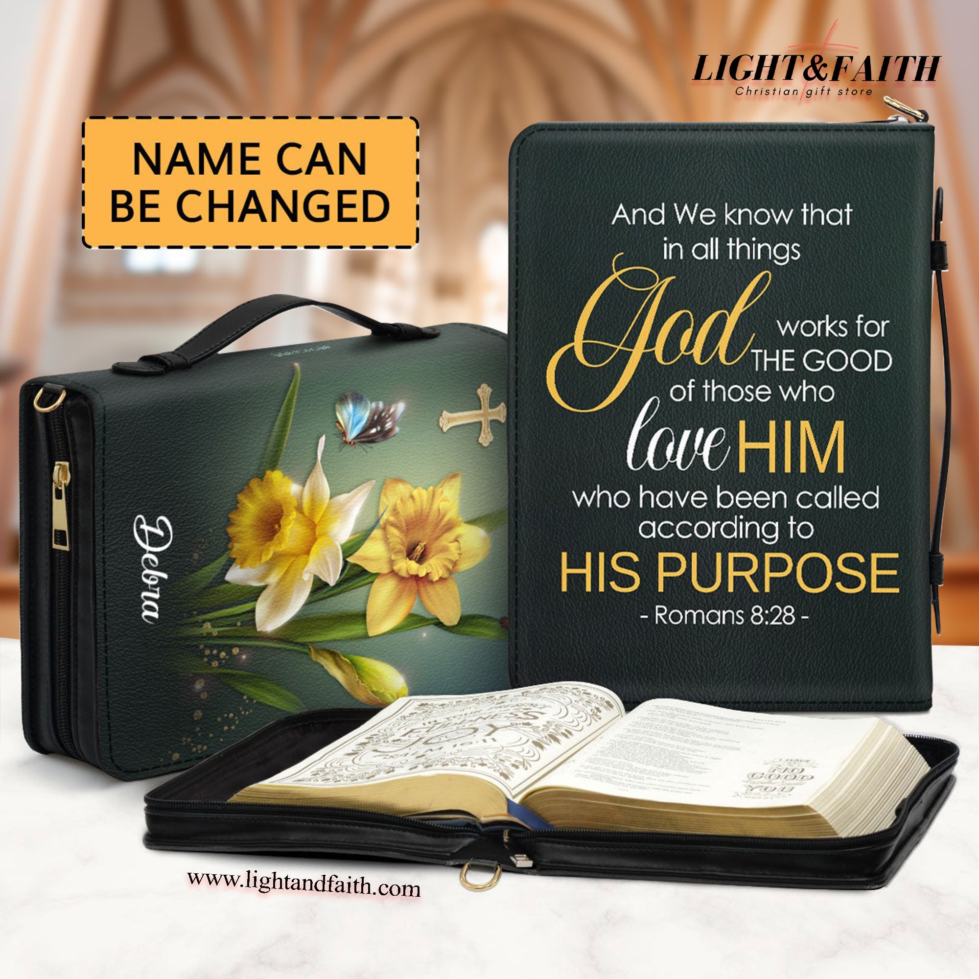 Romans 8:8 Leather Book Cover, Personalized Bible Cover, Spiritual Gift Scripture, Best Christian Gifts For Pastor